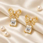LumiBow Crystal Drop Earrings - Image 7