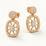 Oval Crystal Drop Earrings - Image 6