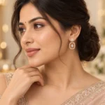 Oval Crystal Drop Earrings - Image 2