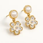 PearlBloom Floral Drop Earrings - Image 4